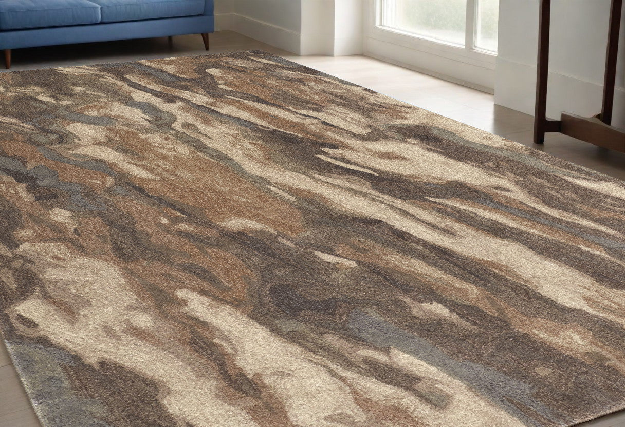 Brown and Tan Bark Rug