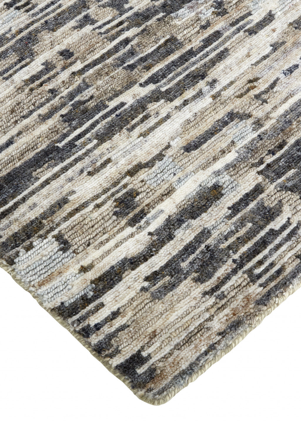 Gray, Blue, and Silver Wool Solid Area Rug