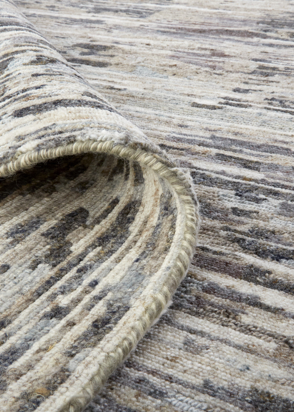 Gray, Blue, and Silver Wool Solid Area Rug