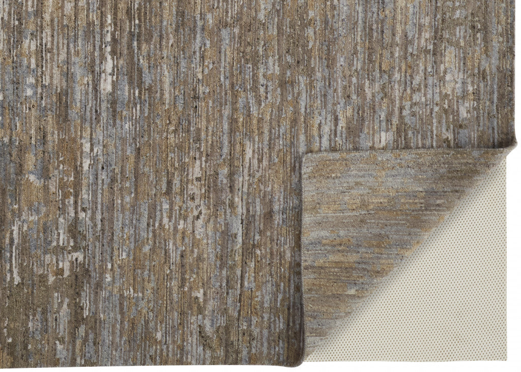 Brown and Gray Wool Solid Area Rug