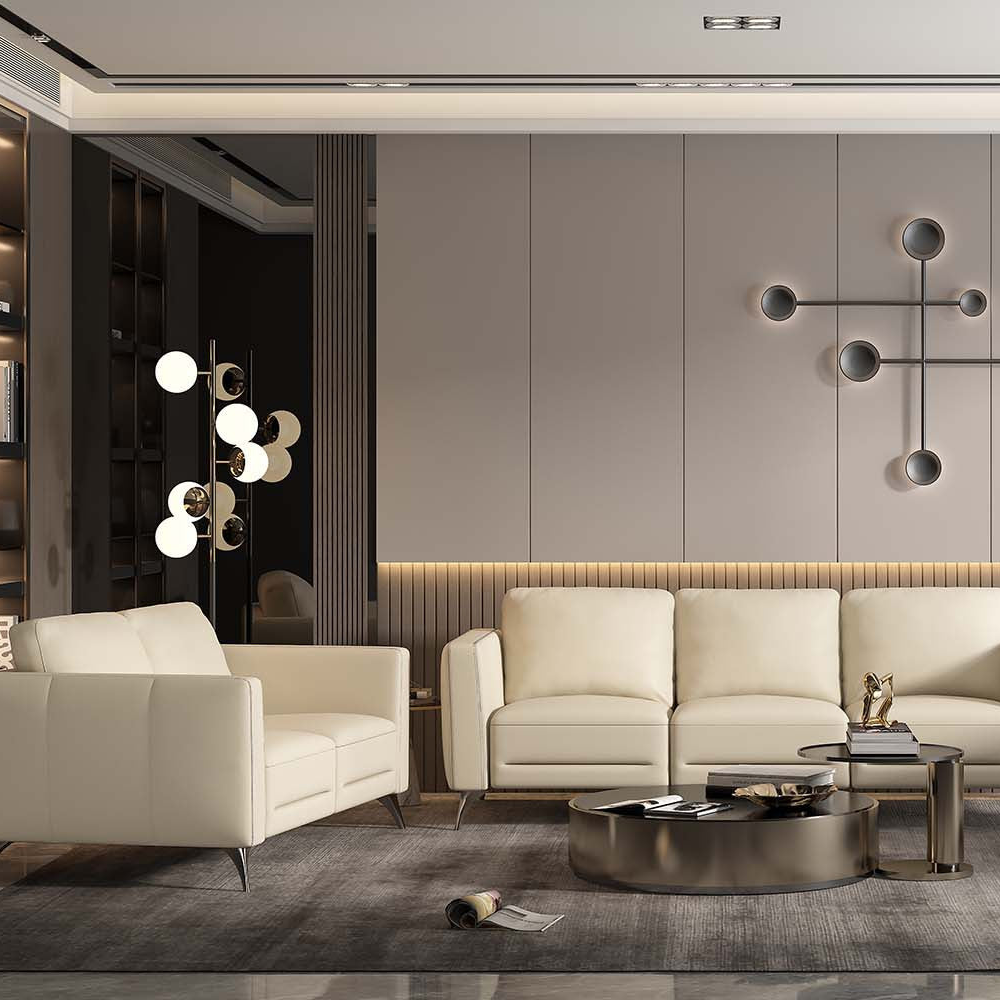 59" Contemporary Leather Loveseat