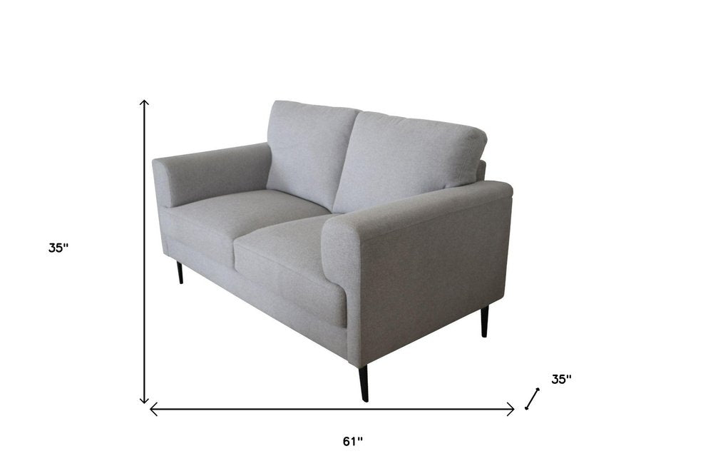 61" Gray Contemporary Key Loveseat