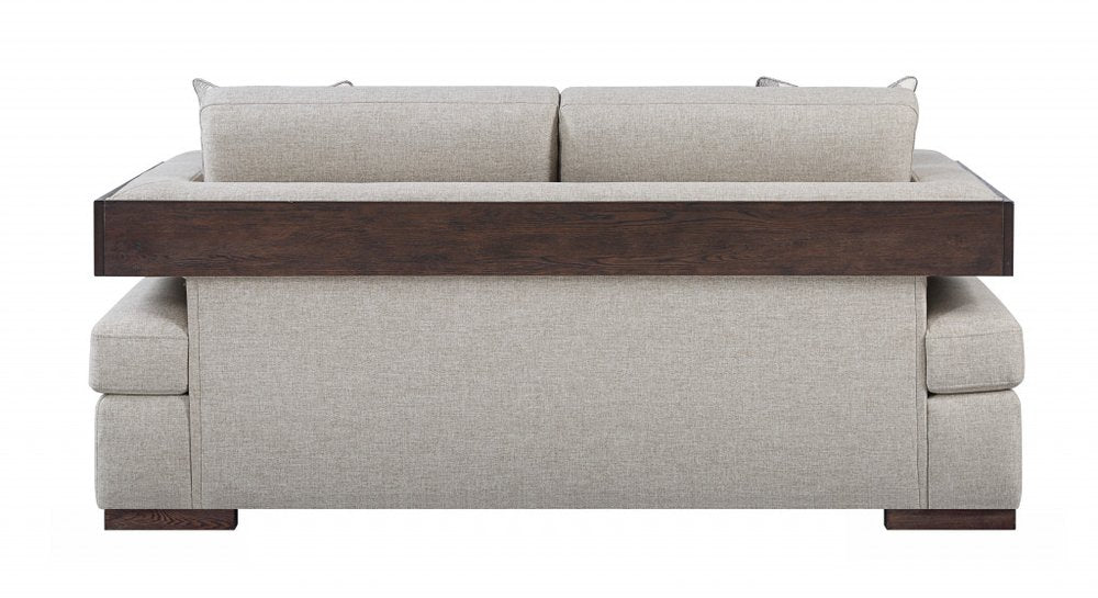 72" Beige Track Arm Contemporary Loveseat