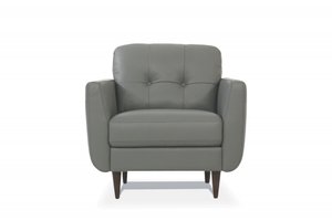 35" Leather Button Tufted Chair
