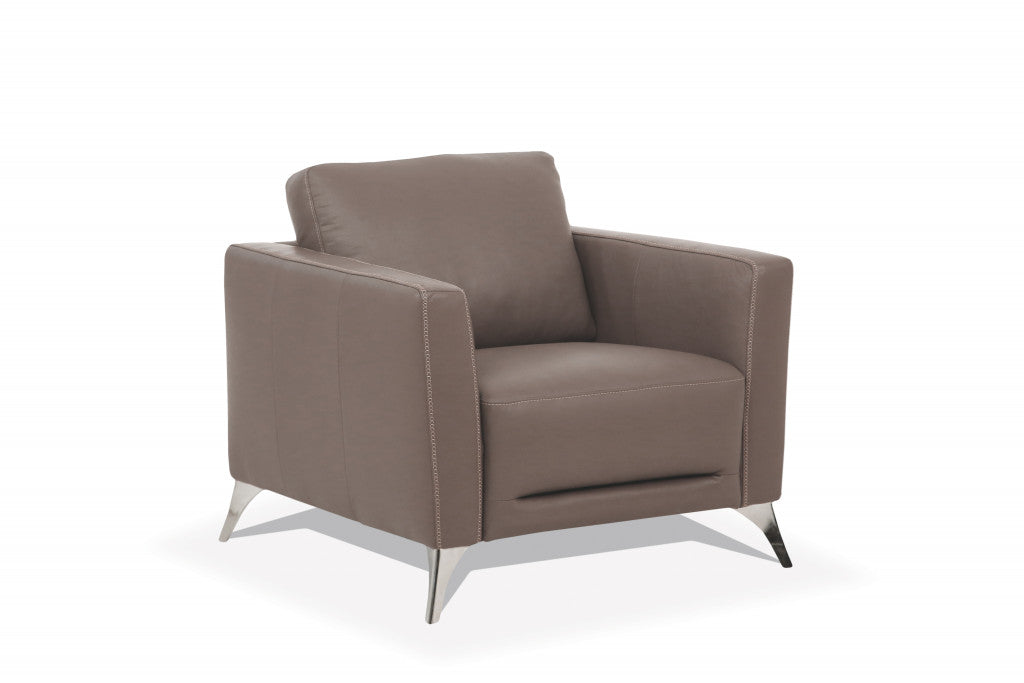 35" Contemporary Leather Club Chair