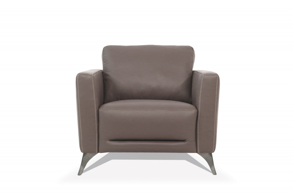 35" Contemporary Leather Club Chair
