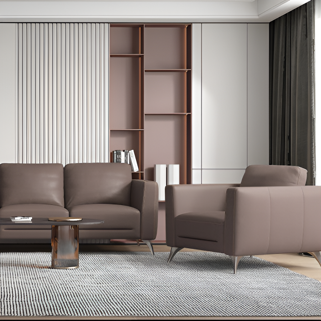 35" Contemporary Leather Club Chair