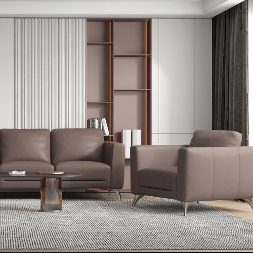 35" Contemporary Leather Club Chair