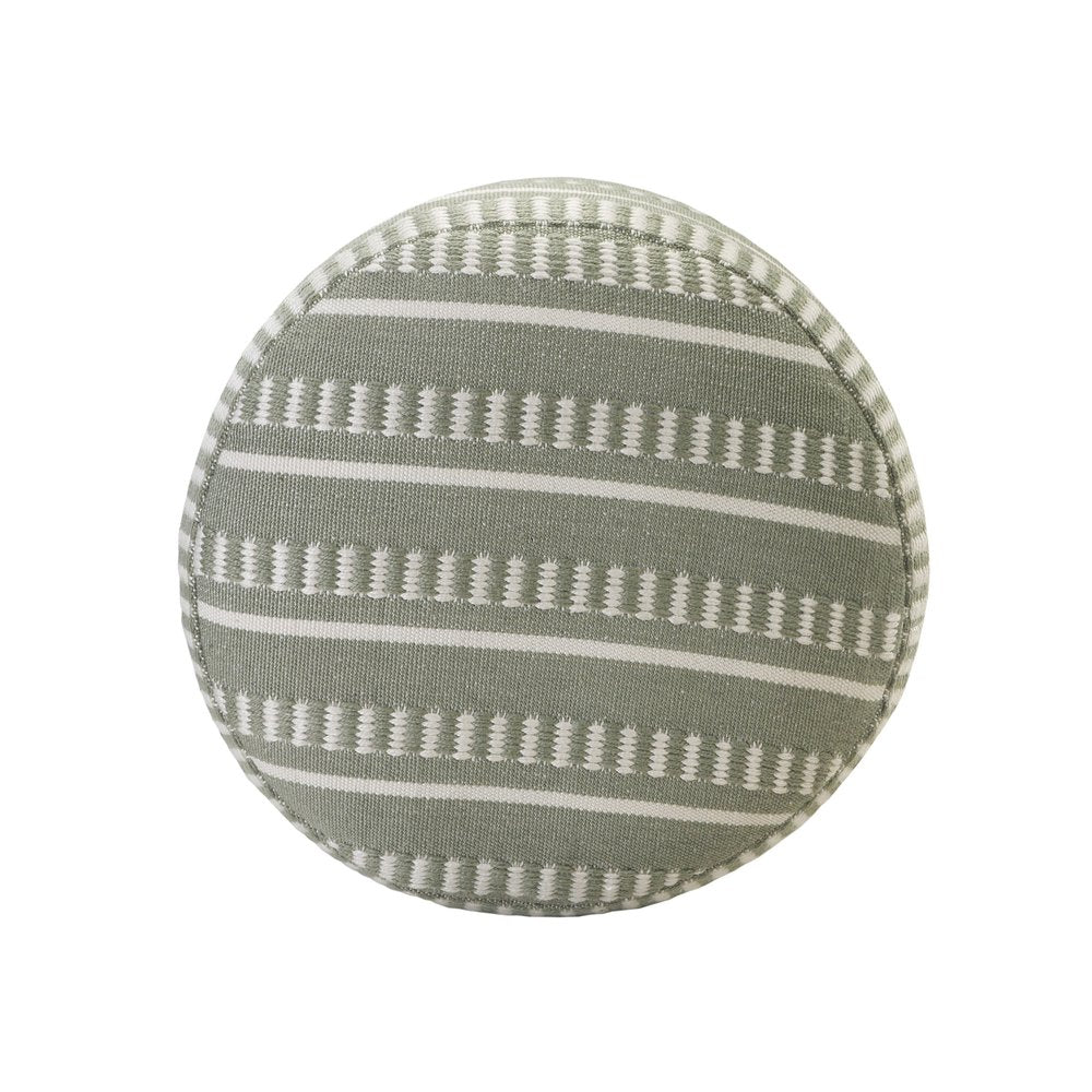 20" Round Striped Outdoor Pouf Ottoman