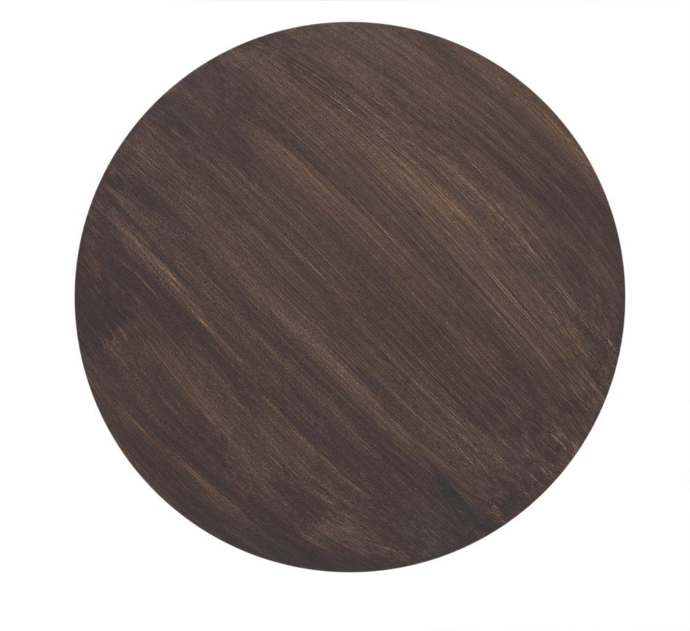 16" Brown Shaved Pedestal End Table