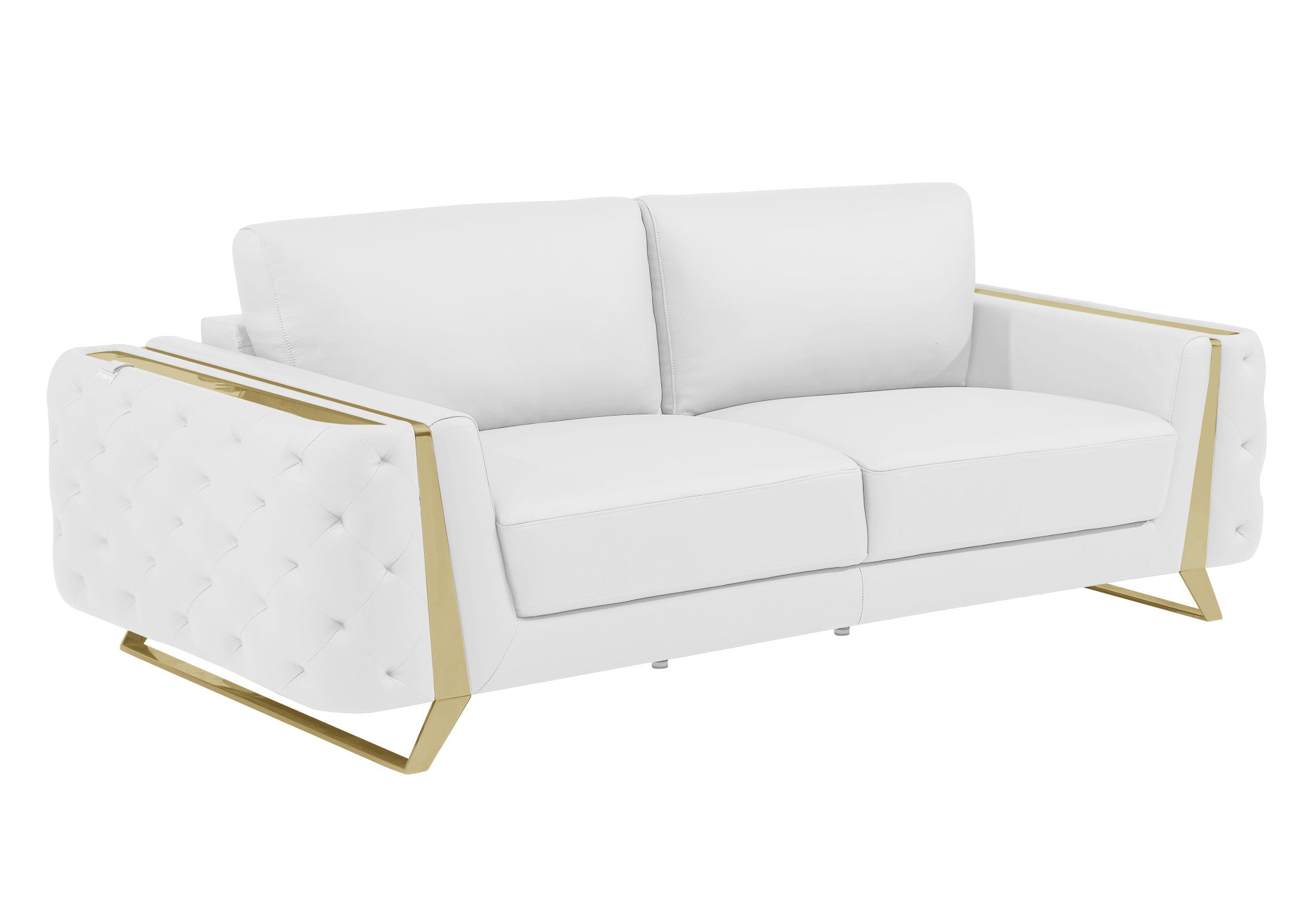 3 Piece Tufted Top-Grain Leather 6-Seat Set