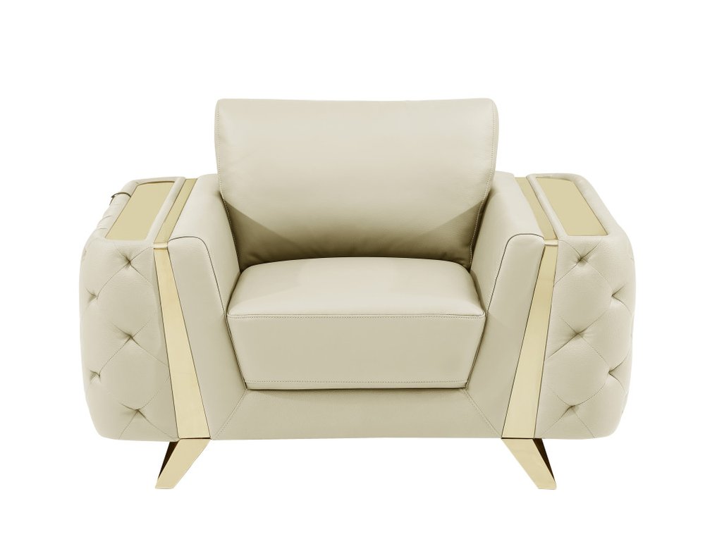 50" Leather Diamond Tufted Club Chair