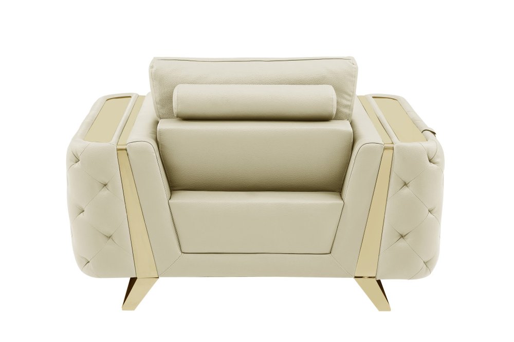 50" Leather Diamond Tufted Club Chair