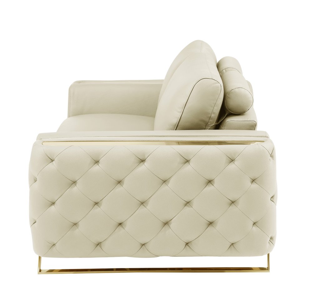 50" Leather Diamond Tufted Club Chair