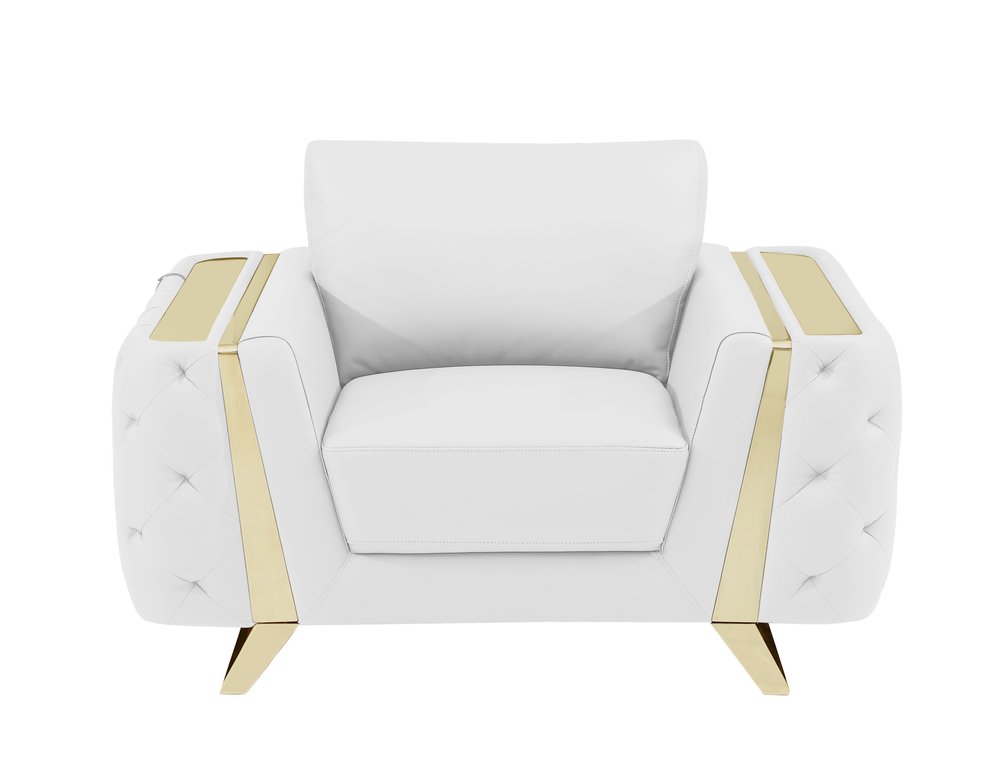 50" Leather Diamond Tufted Club Chair