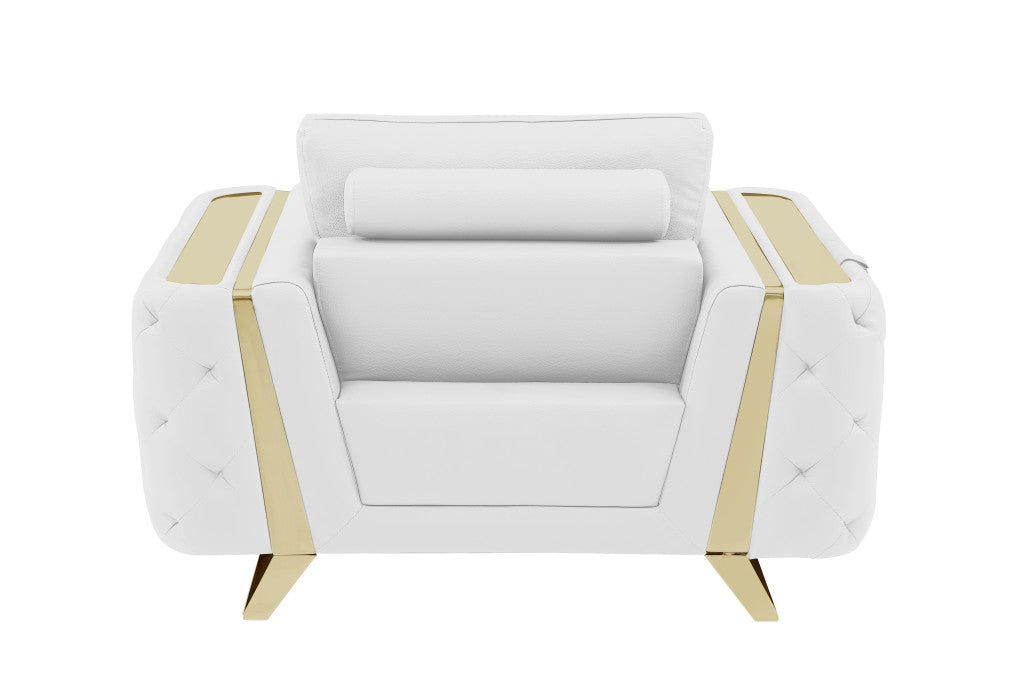 50" Genuine Leather Tufted Club Chair