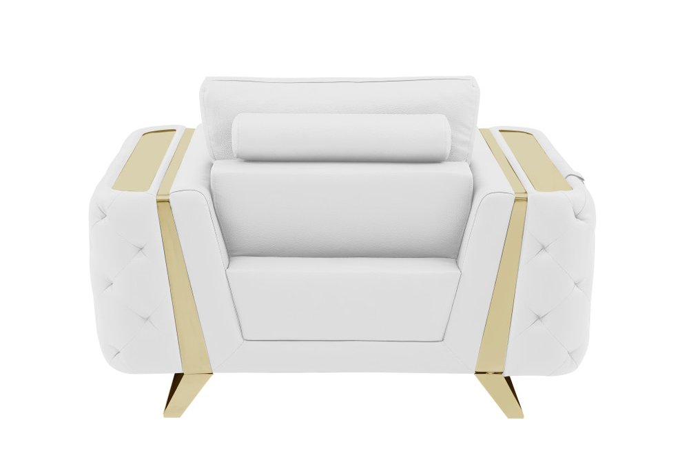 50" Leather Diamond Tufted Club Chair