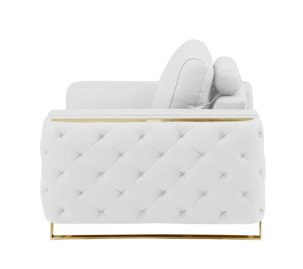 50" Leather Diamond Tufted Club Chair