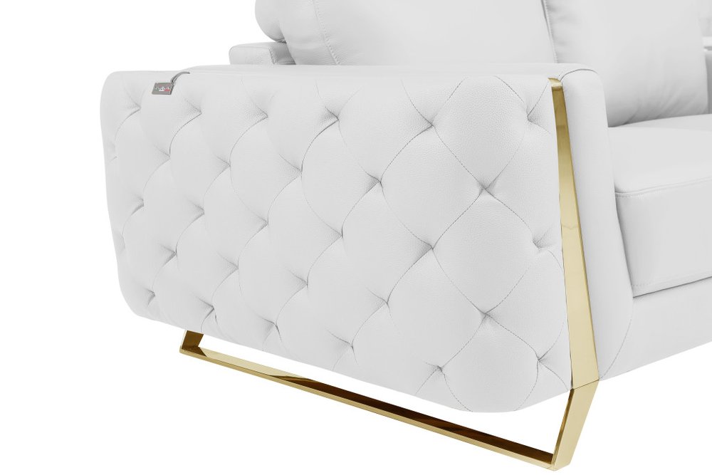50" Leather Diamond Tufted Club Chair