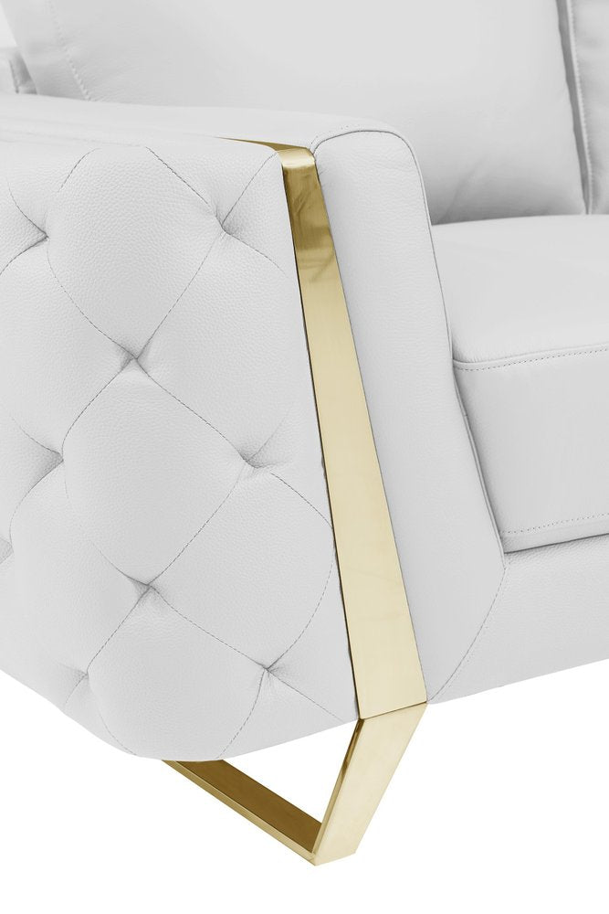 50" Leather Diamond Tufted Club Chair