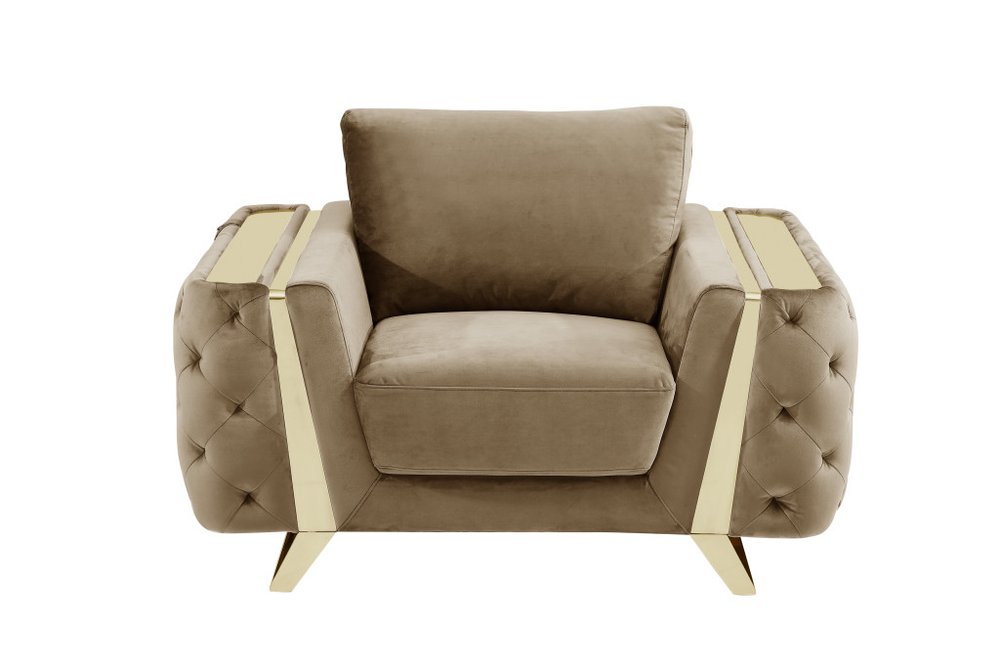 50" Contemporary Velvet Tufted Club Sofa