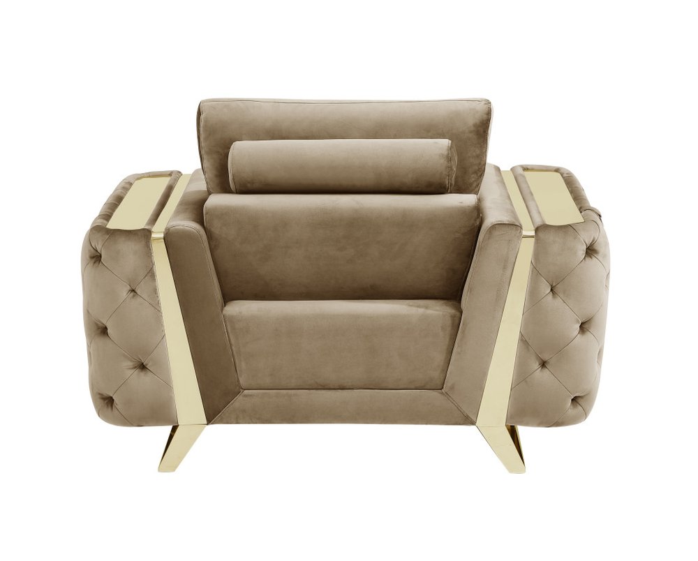 50" Contemporary Velvet Tufted Club Sofa