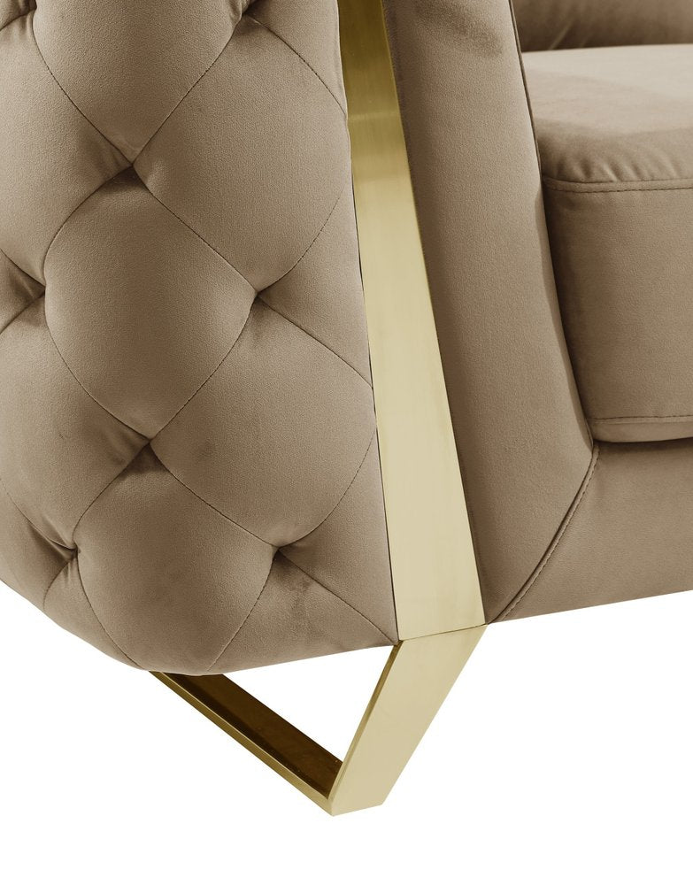 50" Contemporary Velvet Tufted Club Sofa