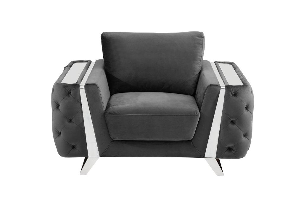 50" Contemporary Velvet Tufted Club Sofa