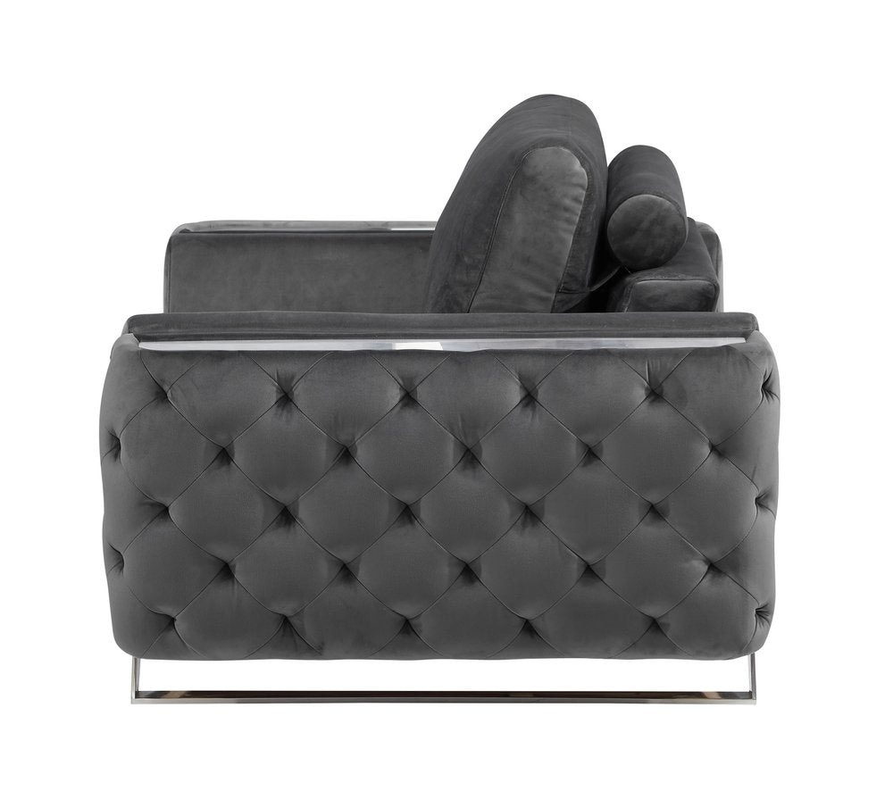 50" Contemporary Velvet Tufted Club Sofa