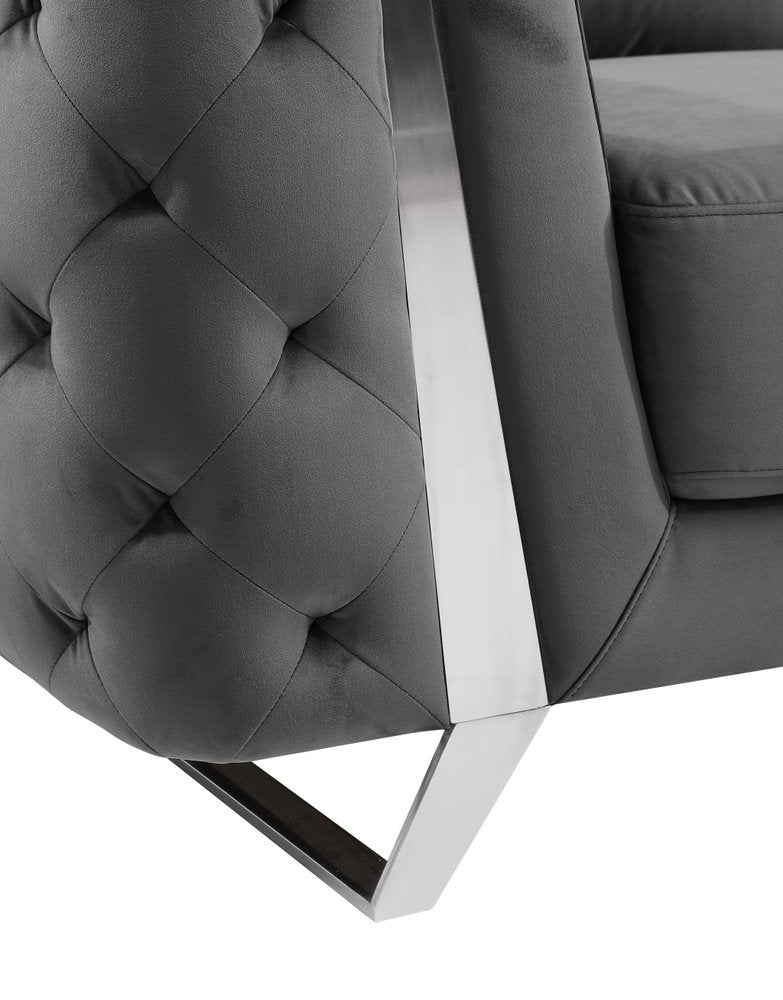 50" Contemporary Velvet Tufted Club Sofa