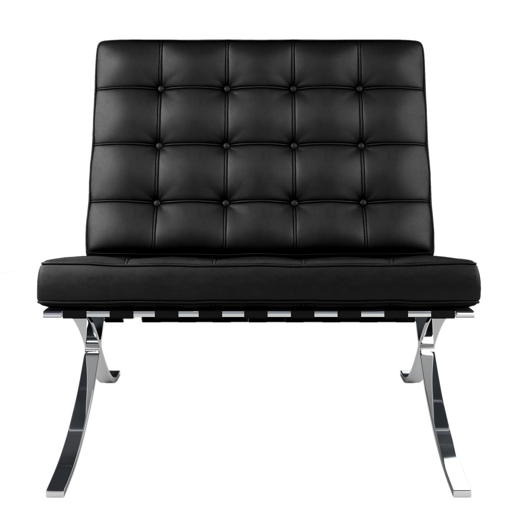31" Italian Leather Tufted Armless Chair
