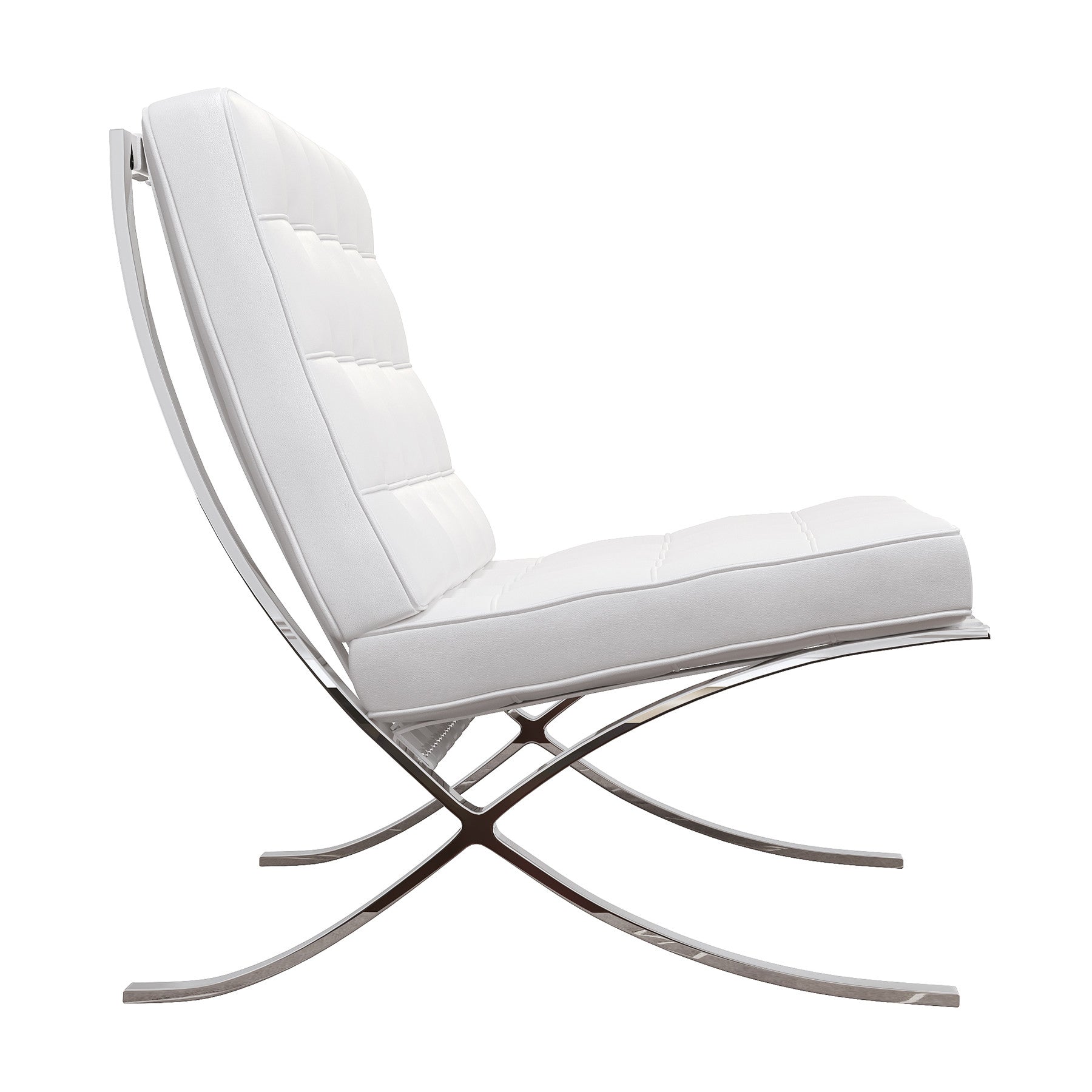 31" Italian Leather Tufted Armless Chair