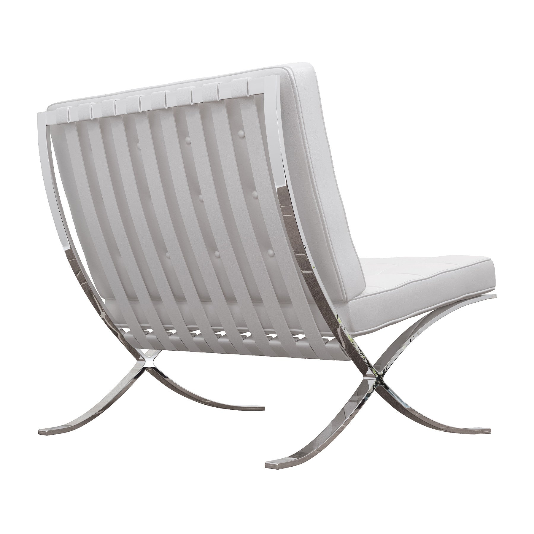 31" Italian Leather Tufted Armless Chair