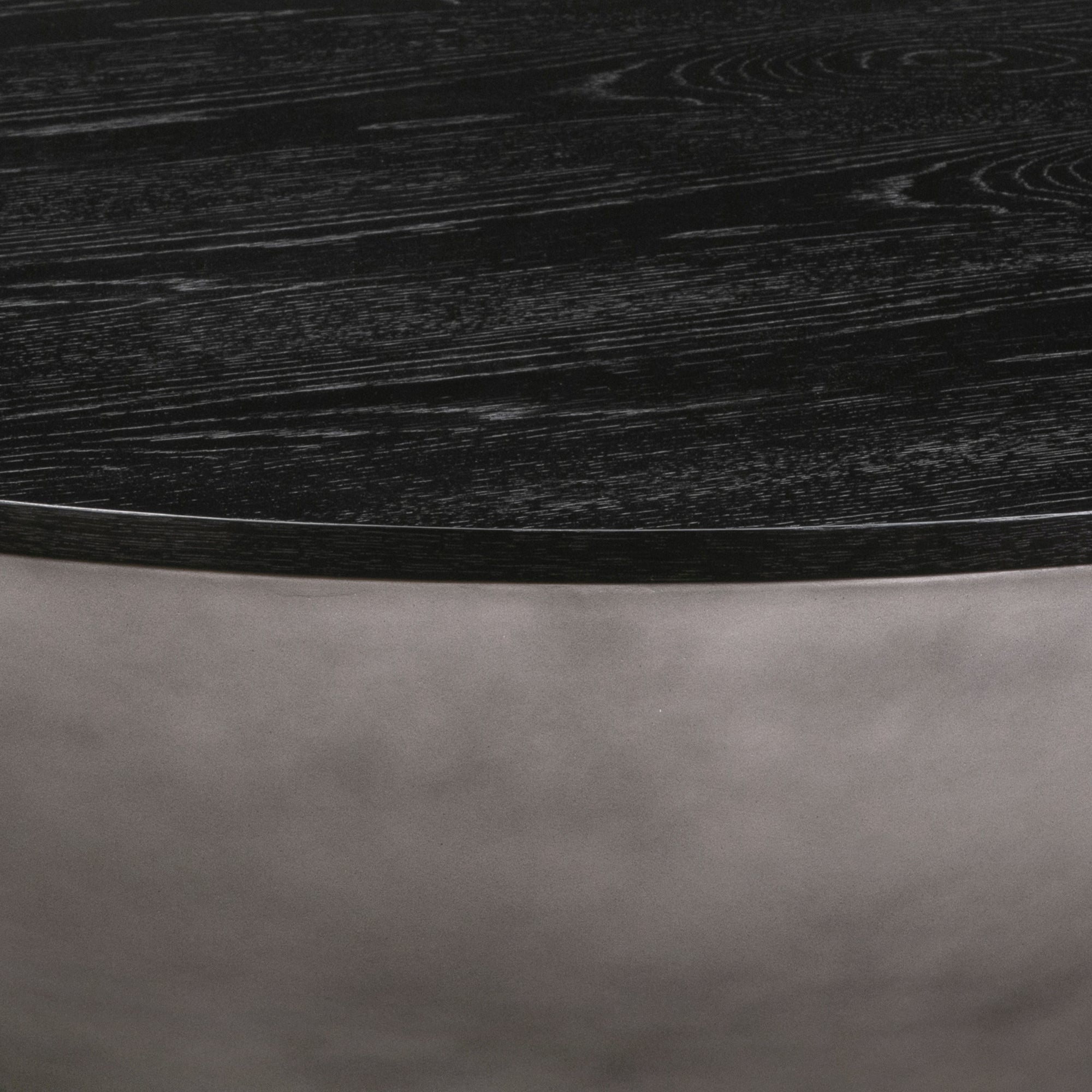 48" Gray and Black Concrete Bowl Coffee Table