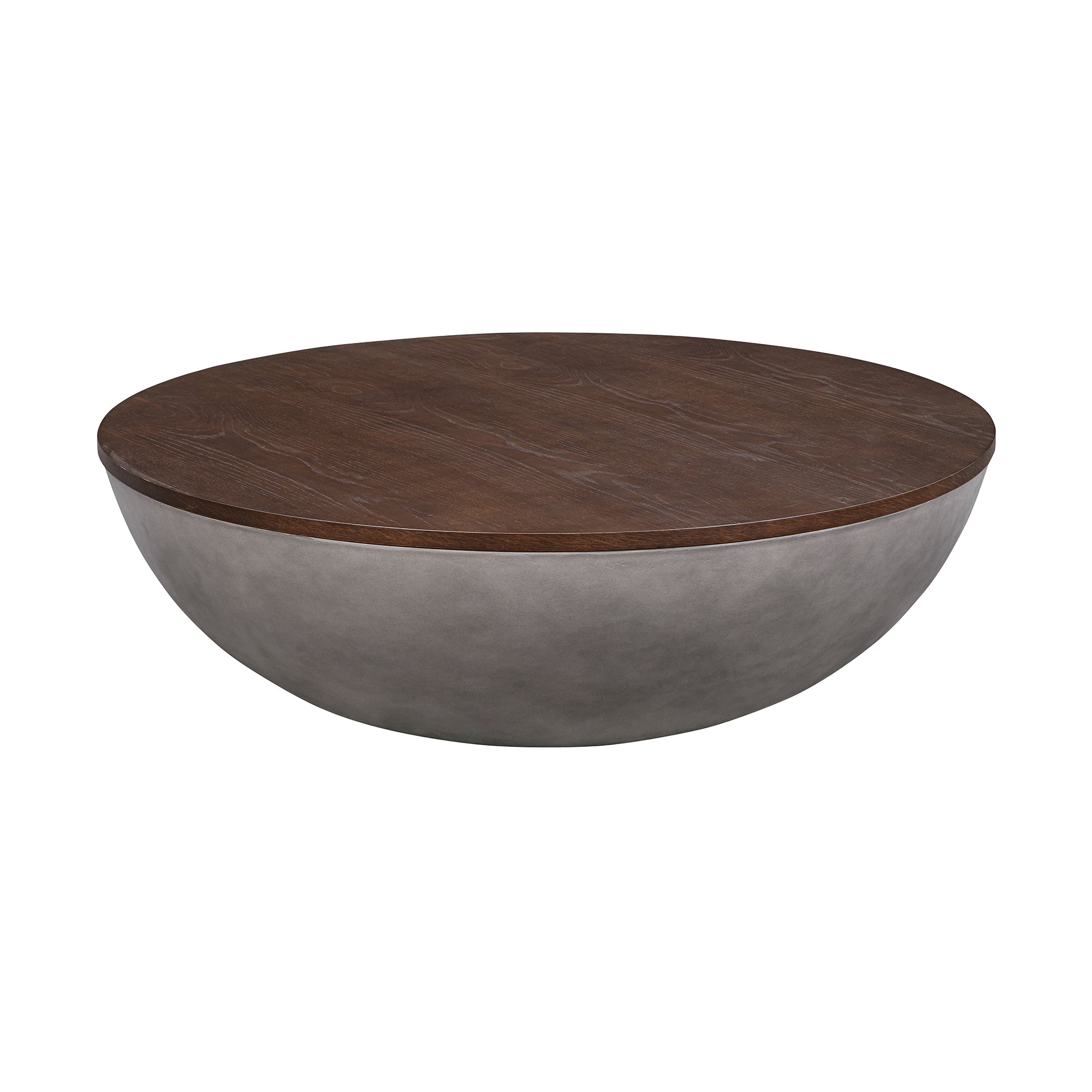 48" Gray Concrete Bowl Coffee Table