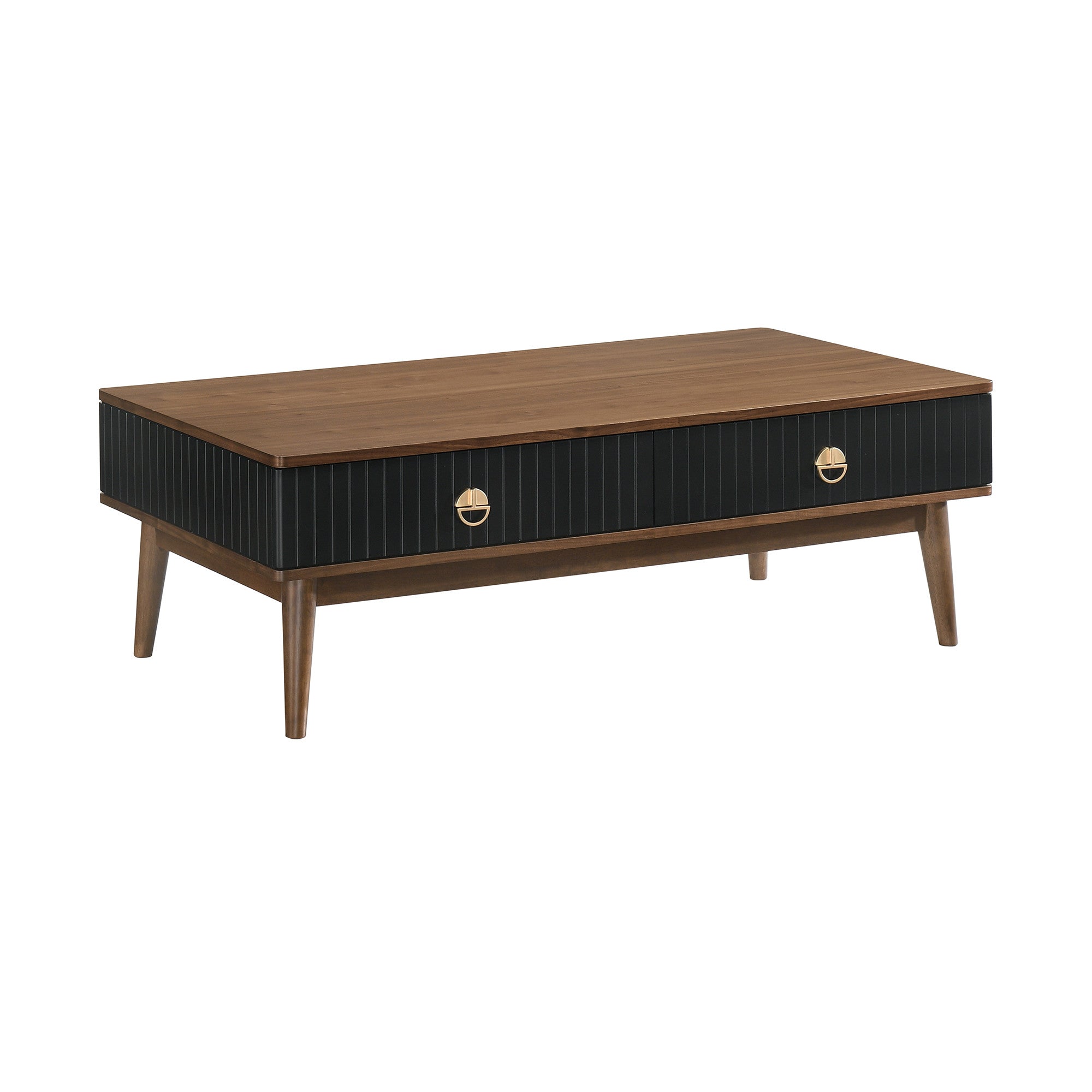 47" Brown and Black Retro Coffee Table