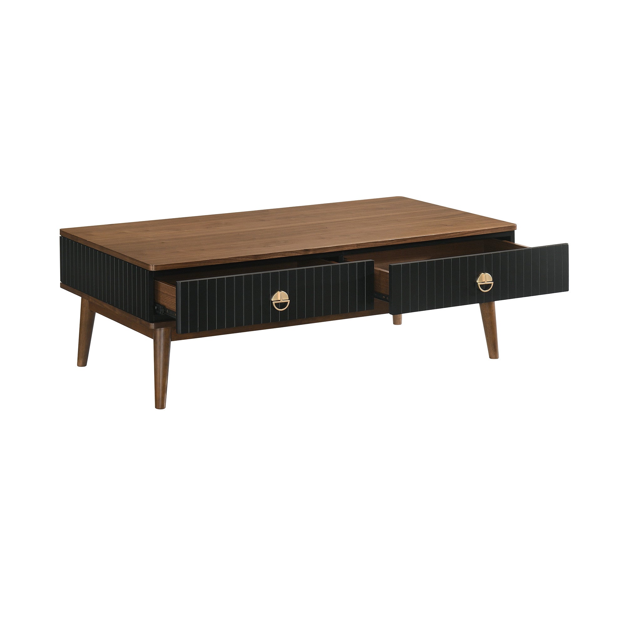 47" Brown and Black Retro Coffee Table