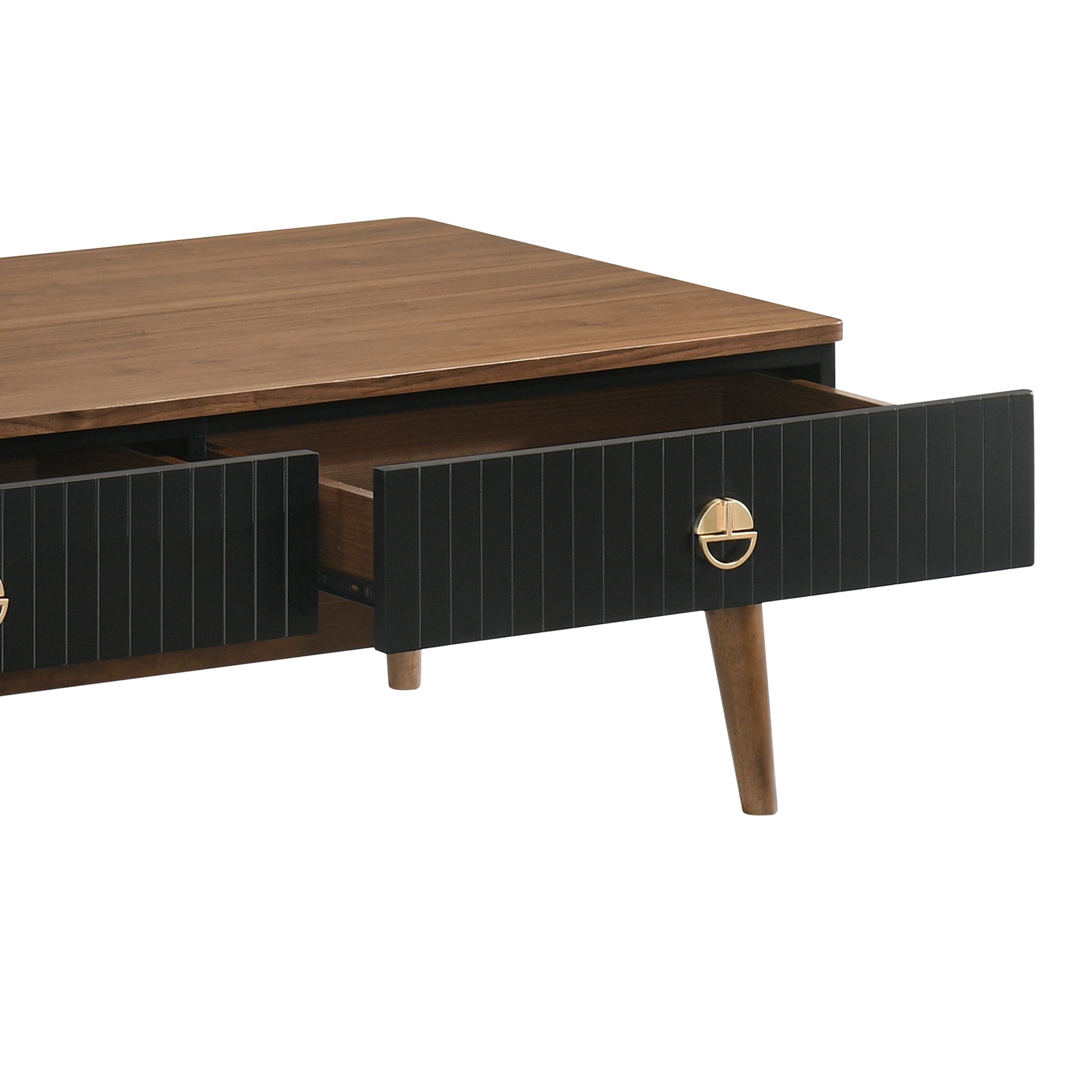 47" Brown and Black Retro Coffee Table