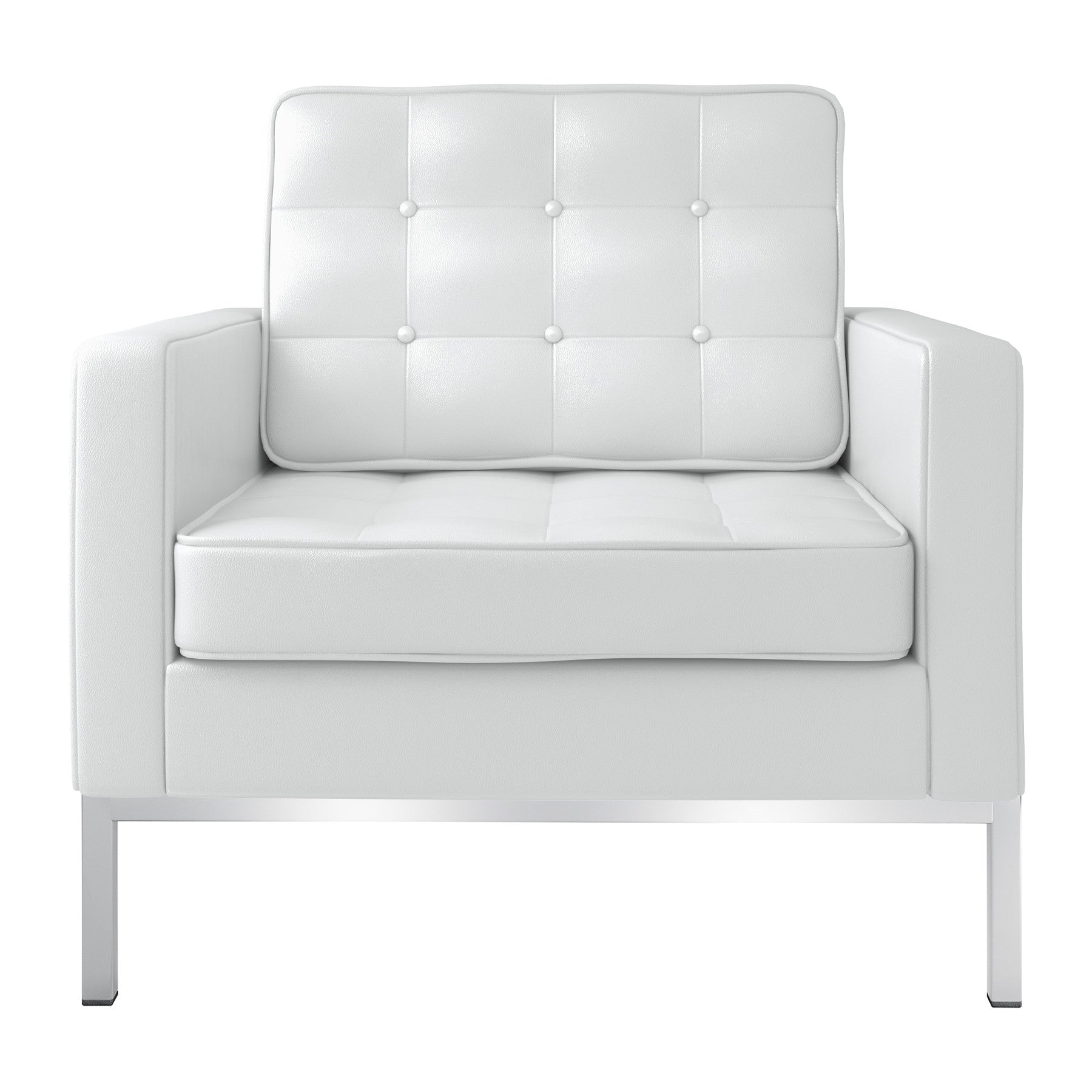 31" Italian Leather Tufted Club Chair