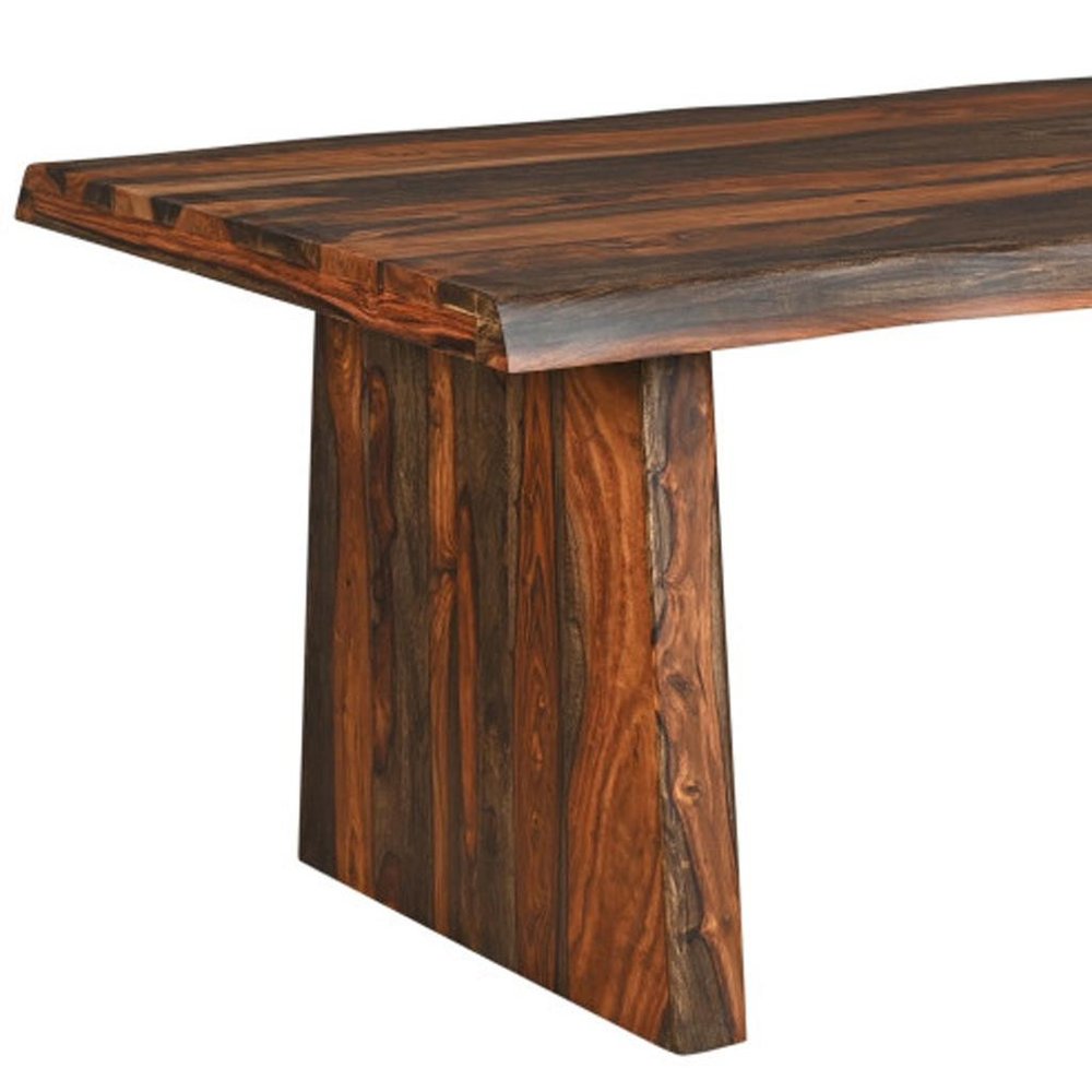 86" Dark Brown Wood Dining Table