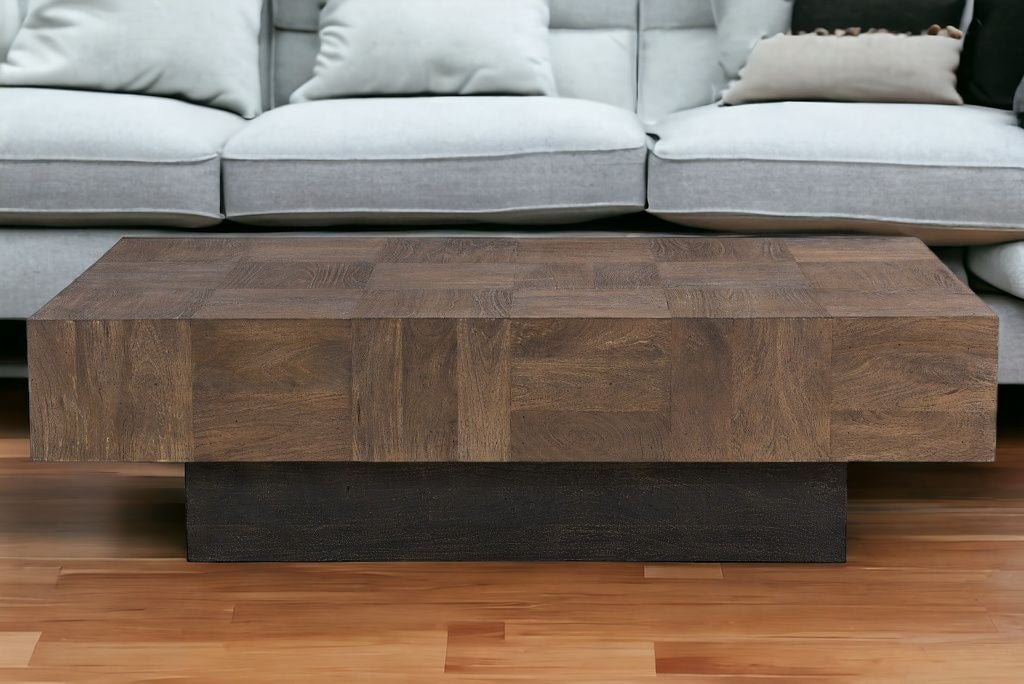 59" Square Wood Pedestal Coffee Table