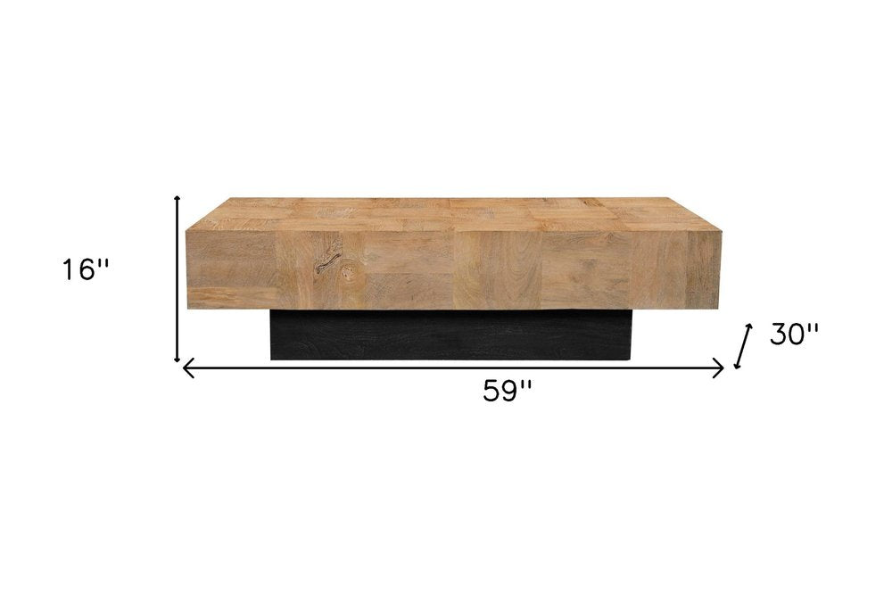 59" Square Wood Pedestal Coffee Table