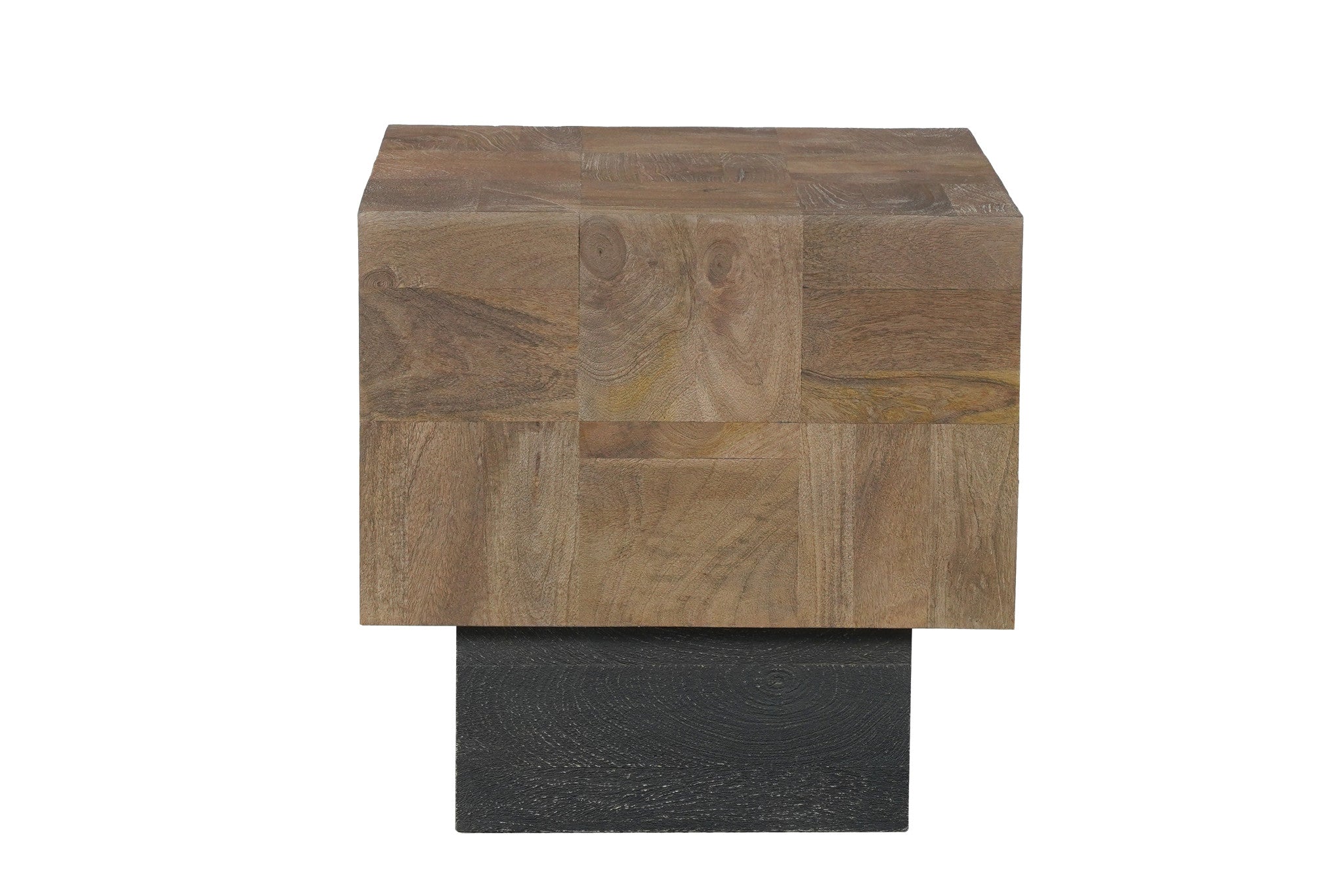 22" Square Wood Pedestal Side Table