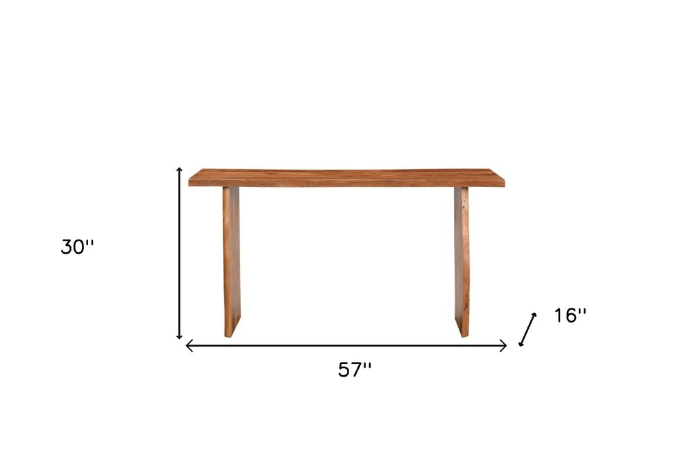 57" Wood Sled Console Table
