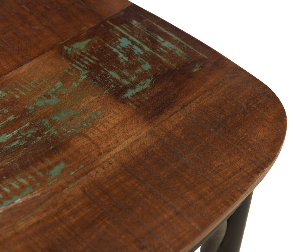 46" Brown and Black Industrial Bar Chair