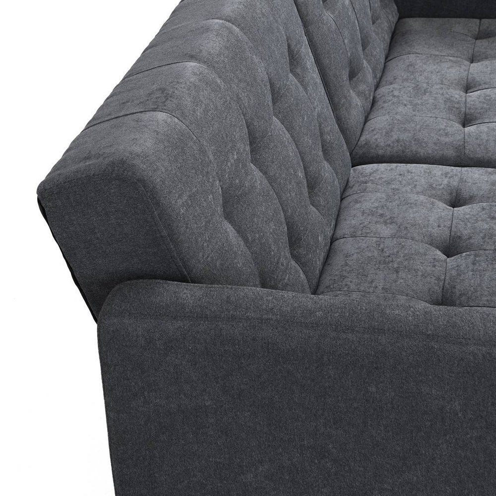 75" Dark Gray Mid-Century Sleeper Sofa