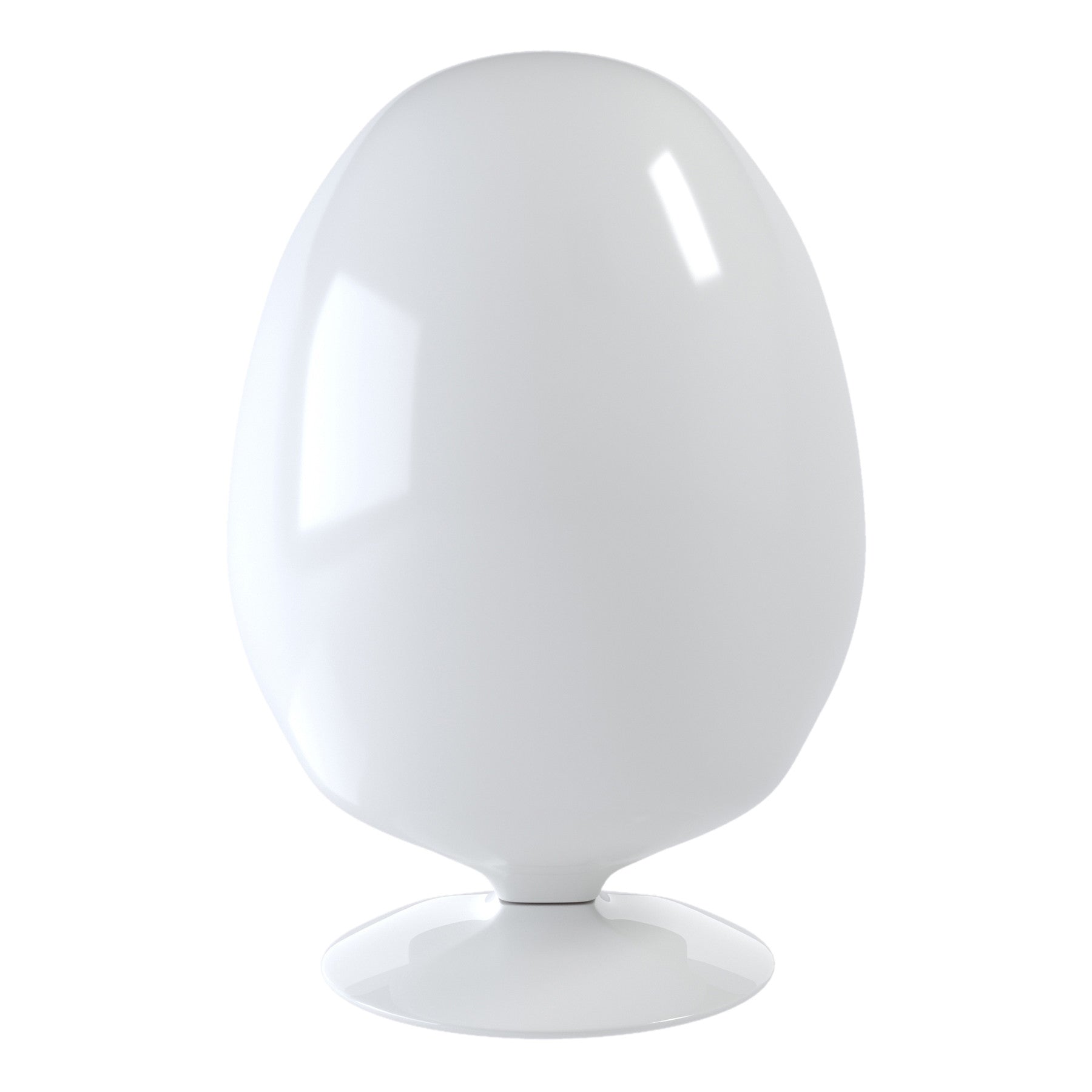 38" White and Red Wool Swivel Egg Chair and Ottoman