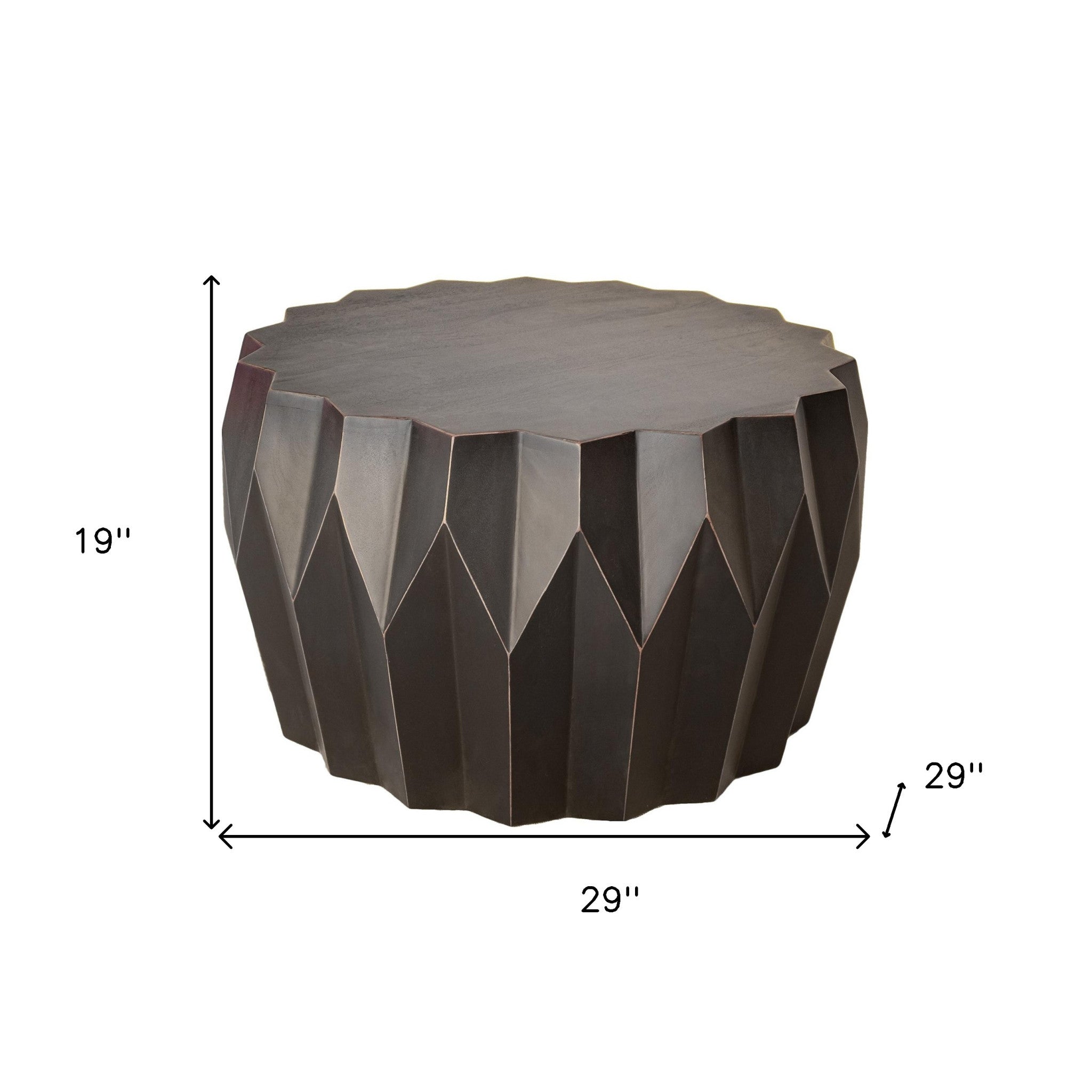 29" Black Jagged Geometric Coffee Table