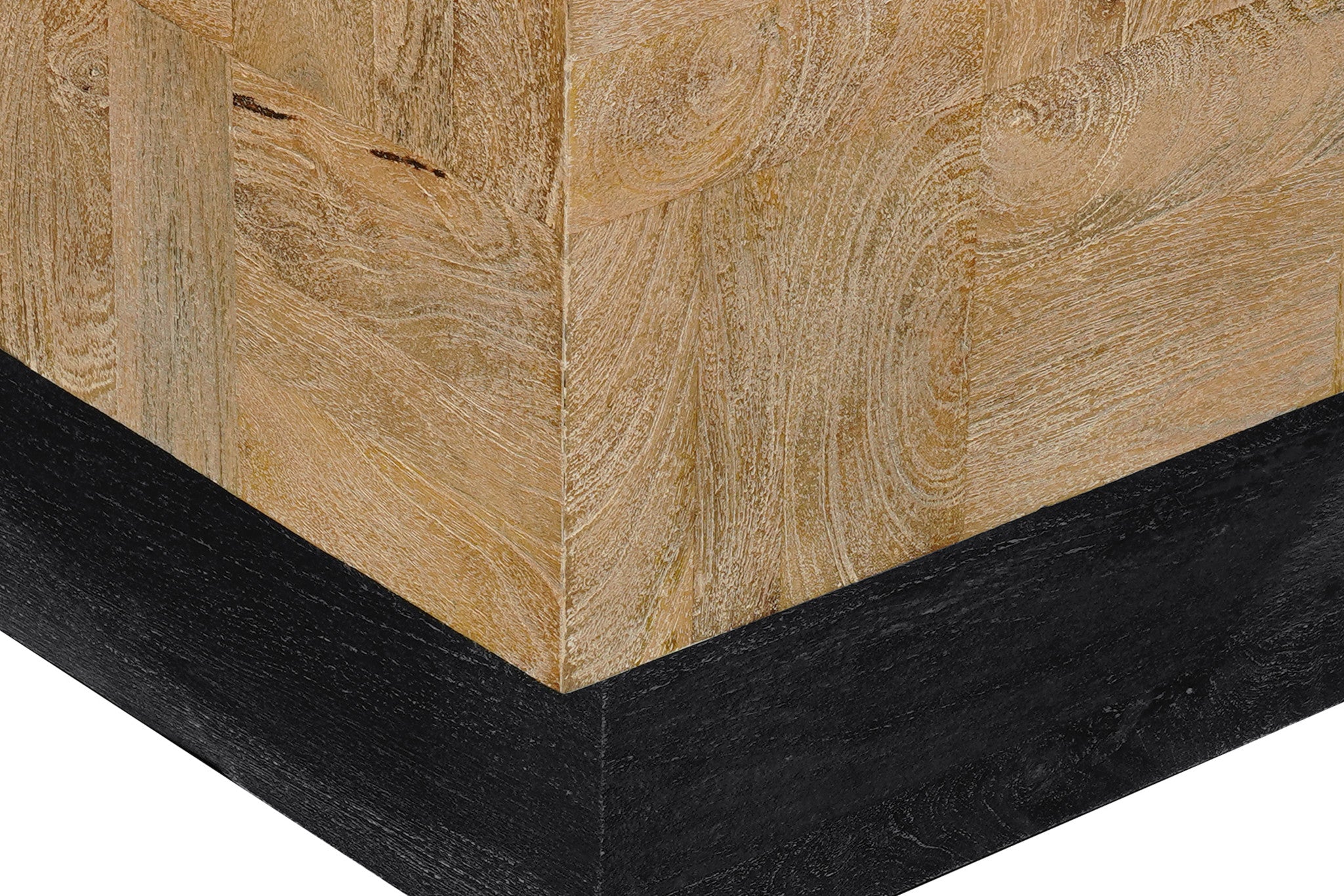 22" Square Wood Pedestal Side Table