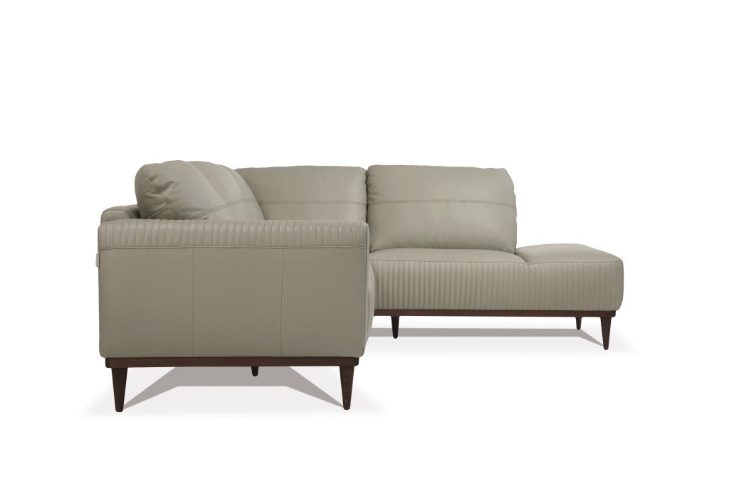 103" Light Green RAF Two Piece Chaise Sofa